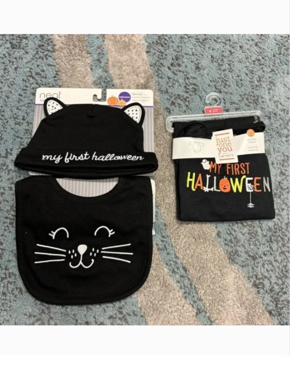 Halloween Bodysuit, Hat & Bib Newborn My First Halloween Black Cat Carters